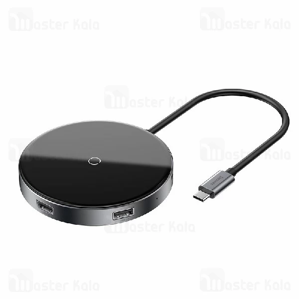 شارژر وایرلس و هاب 5 پورت بیسوس Baseus Circular Mirror Wireless Charger HUB WXJMY-0G