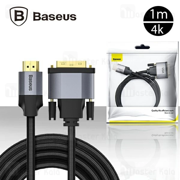 کابل HDMI به VGA بیسوس Baseus Enjoyment 4K HDMI Male To VGA Male CAKSX-J0G به طول 1 متر