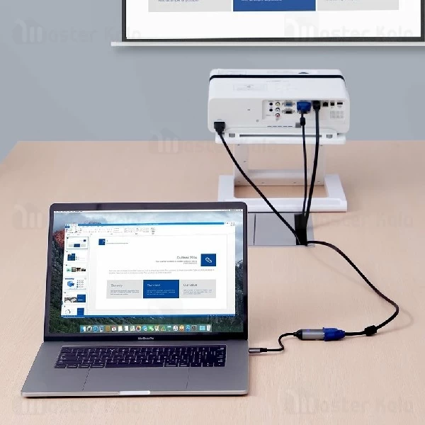 تبدیل Type C به VGA بیسوس Baseus Enjoyment Type-C to VGA+PD HUB Convertor CAHUB-O0G