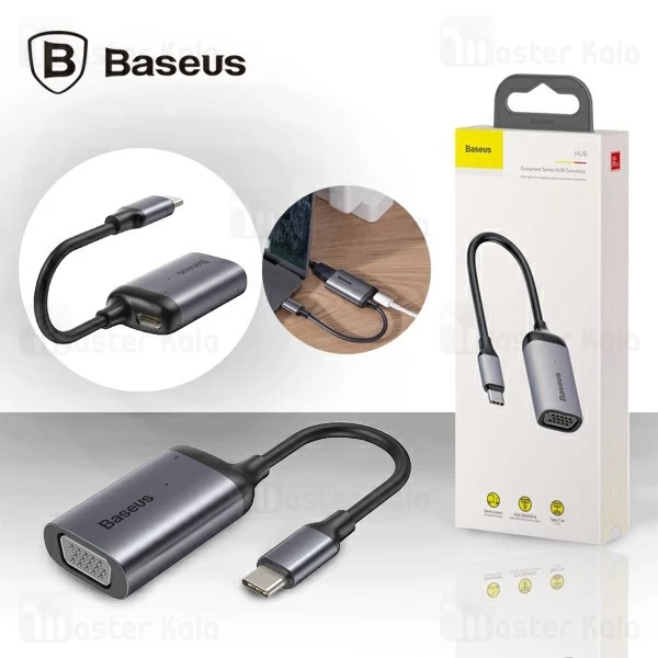 تبدیل Type C به VGA بیسوس Baseus Enjoyment Type-C to VGA+PD HUB Convertor CAHUB-O0G