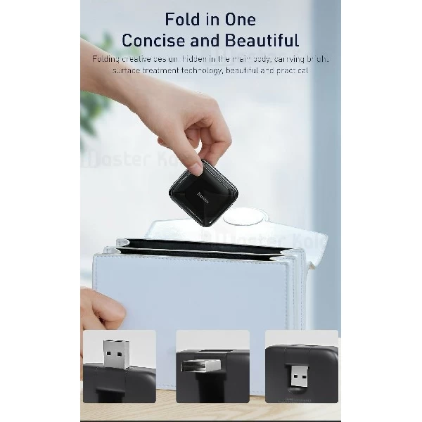 هاب 4 پورت بیسوس Baseus Fully folded portable 4-in-1 USB HUB CAHUB-CW01