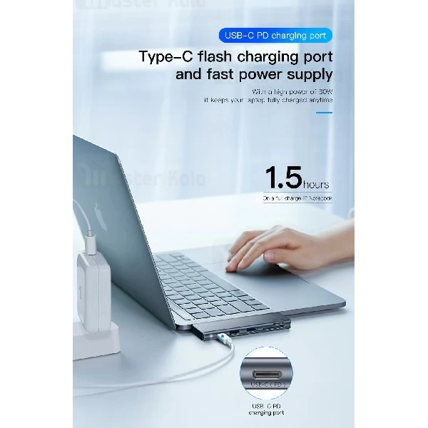 هاب شارژر و داک انتقال اطلاعات بیسوس Baseus Harmonica 5 in 1 HUB Adapter CAHUB-K0G