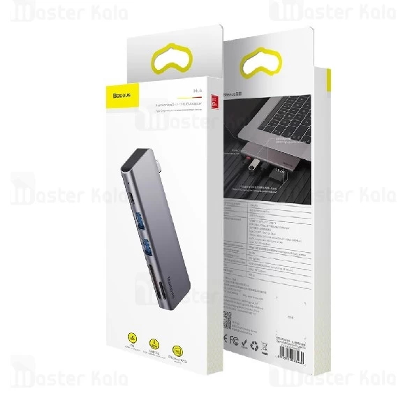 هاب شارژر و داک انتقال اطلاعات بیسوس Baseus Harmonica 5 in 1 HUB Adapter CAHUB-K0G