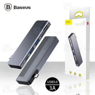 هاب شارژر و داک انتقال اطلاعات بیسوس Baseus Harmonica 5 in 1 HUB Adapter CAHUB-K0G