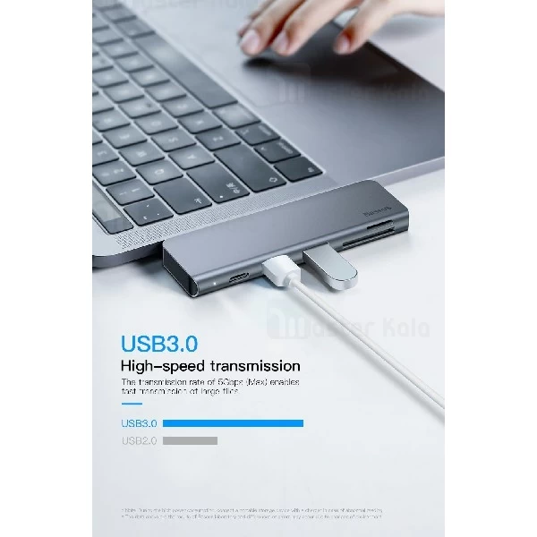 هاب شارژر و داک انتقال اطلاعات بیسوس Baseus Harmonica 5 in 1 HUB Adapter CAHUB-K0G