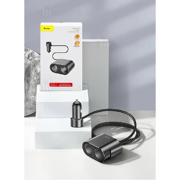 شارژر فندکی بیسوس Baseus High Efficiency One to Two Cigarette Lighter CRDYQ-01 توان 80 وات