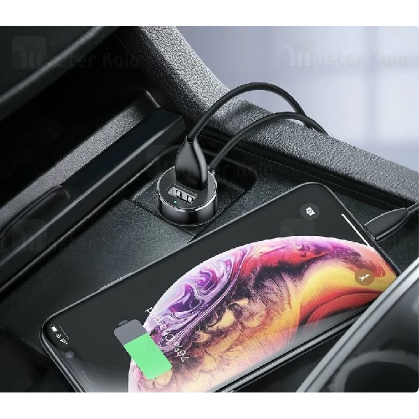 شارژر فندکی بیسوس Baseus High Efficiency One to Two Cigarette Lighter CRDYQ-01 توان 80 وات