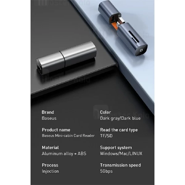 رم ریدر OTG بیسوس Baseus mini-cabin card reader CADKQ-A0G