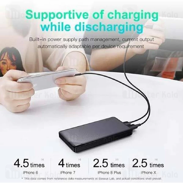 پاوربانک وایرلس 10000 بیسوس Baseus Mini Cu power bank PPALL-KU01 توان 2.1 آمپر