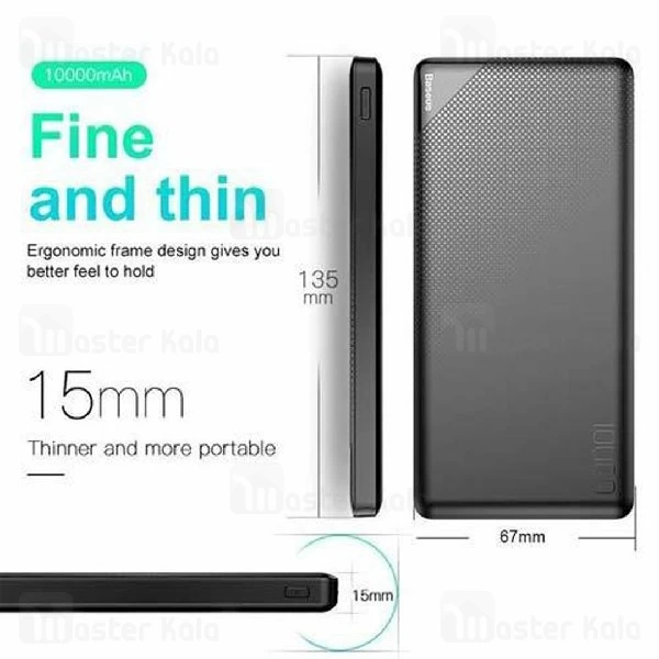 پاوربانک وایرلس 10000 بیسوس Baseus Mini Cu power bank PPALL-KU01 توان 2.1 آمپر