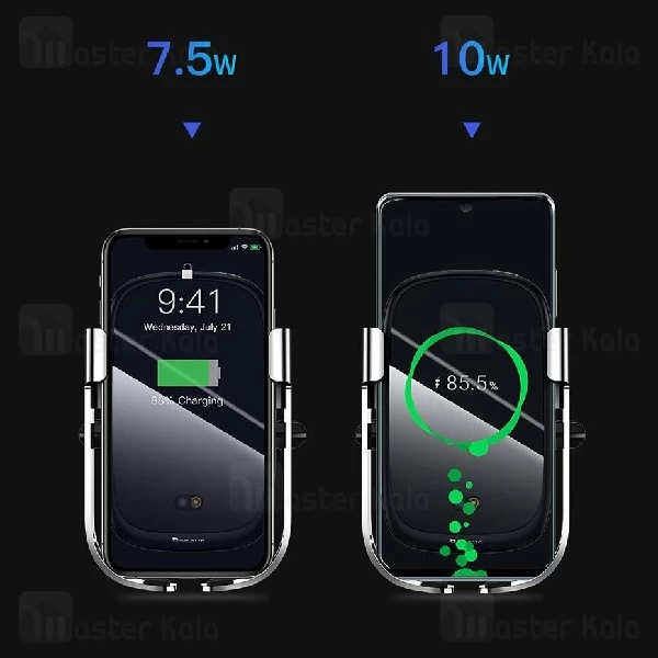 هولدر هوشمند و شارژر وایرلس بیسوس Baseus Rock-solid Electric WXHW01-01 توان 10 وات