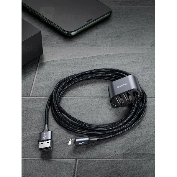 کابل لایتنینگ بیسوس Baseus Special Data Backseat CALHZ-01 دارای دو پورت خروجی