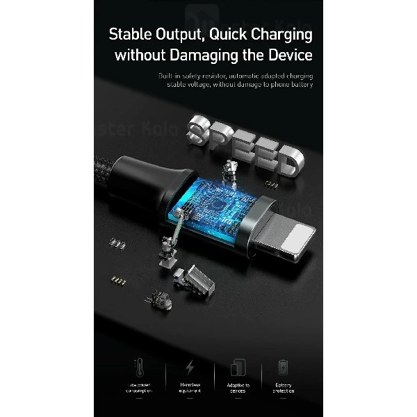 کابل لایتنینگ بیسوس Baseus Special Data Backseat CALHZ-01 دارای دو پورت خروجی