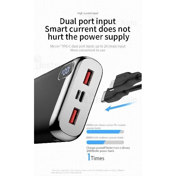 پاوربانک 20000 فست شارژ جویروم Joyroom D-M194plus PD Elegance QC3.0 توان 3 آمپر