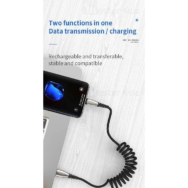 کابل لایتنینگ جویروم Joyroom S-M391 Walker Spring Cable 2.4A طراحی تلفنی