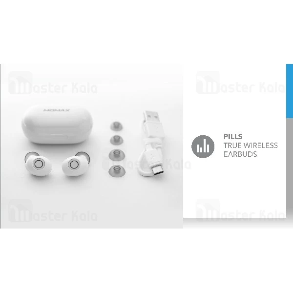 هندزفری بلوتوث دو تایی مومکس Momax BT1 Bluetooth Earbuds به همراه داک شارژ