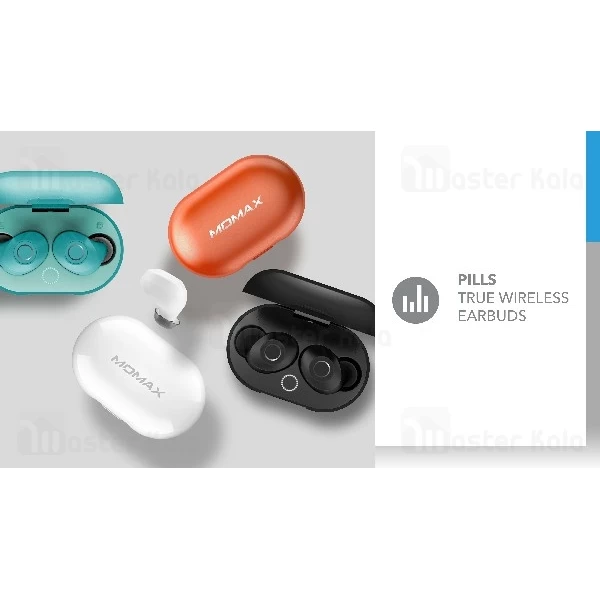 هندزفری بلوتوث دو تایی مومکس Momax BT1 Bluetooth Earbuds به همراه داک شارژ