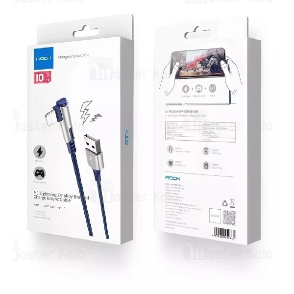 کابل لایتنینگ راک Rock RCB0733 M1 Lightning Cable 2.4A طراحی گیمینگ