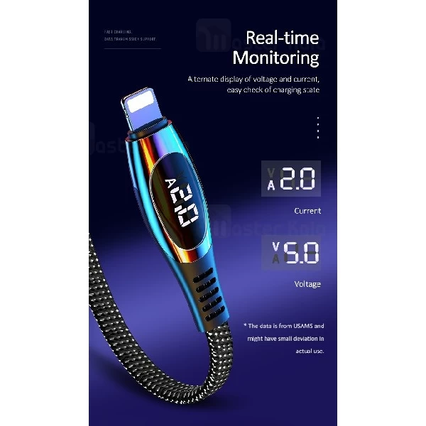 کابل لایتنینگ یوسمز Usams US-SJ368 U36 Data Cable دارای نمایشگر دیجیتال