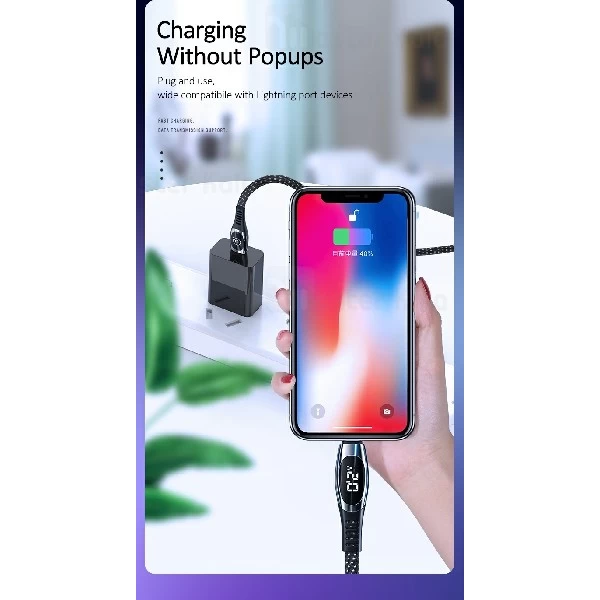 کابل لایتنینگ یوسمز Usams US-SJ368 U36 Data Cable دارای نمایشگر دیجیتال