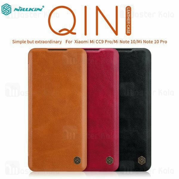 کیف چرمی نیلکین شیائومی Xiaomi Mi CC9 Pro / Mi Note 10 / Mi Note 10 Pro Nillkin Qin Leather Case