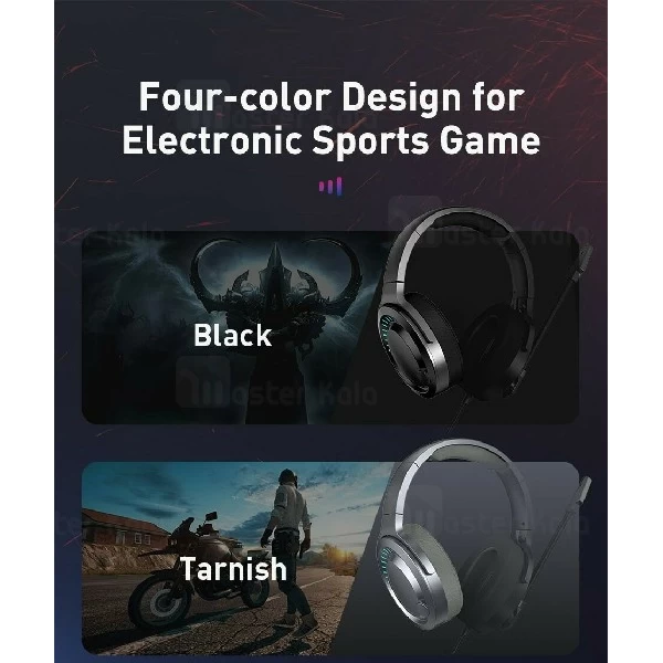 هدفون سیمی بیسوس Baseus D05 GAMO Immersive Virtual 3D Game headphone NGD05-01 طراحی گیمینگ