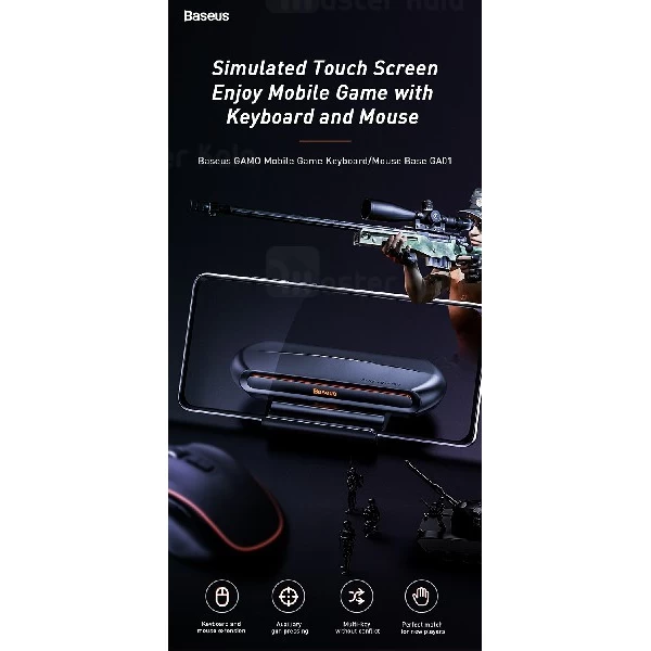 مبدل اتصال موس و کیبورد به موبایل Baseus GAMOMobile Game GMGA01-01 دارای استند