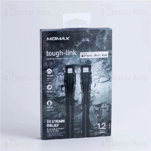 کابل لایتنینگ مومکس Momax DL33 PD 3.0 Type-C To Lightning دارای MFI