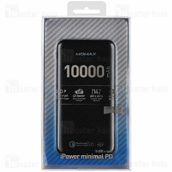 پاوربانک 10000 فست شارژ مومکس Momax IP65 iPower minimal PD QC3.0 توان 3 آمپر
