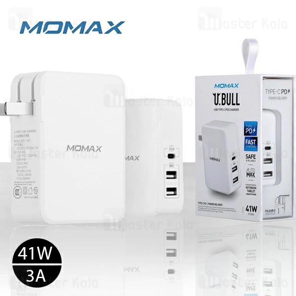 شارژر دیواری فست شارژ Momax UM7 U BULL Type-C PD Charger با توان 41 وات