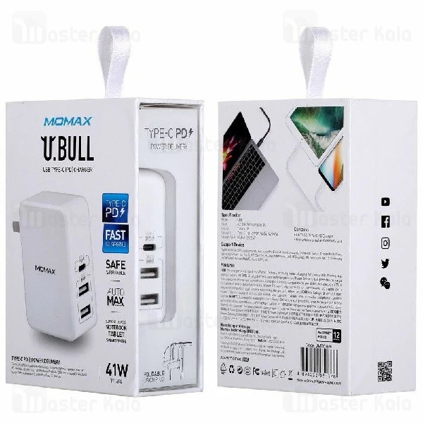 شارژر دیواری فست شارژ Momax UM7 U BULL Type-C PD Charger با توان 41 وات