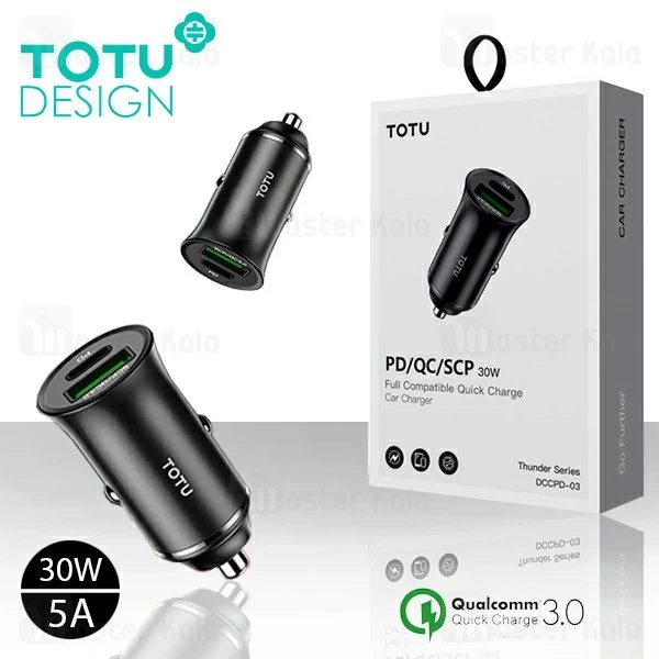شارژر فندکی فست شارژ توتو TOTU DCCPD-03 Car Charge QC3.0 توان 5 آمپر