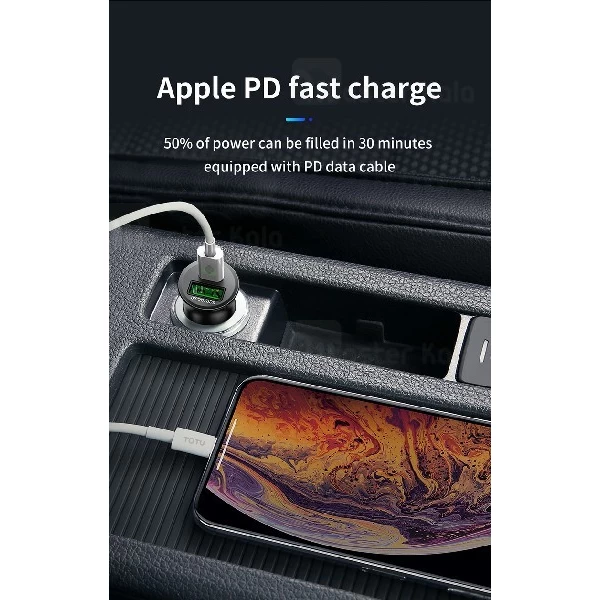 شارژر فندکی فست شارژ توتو TOTU DCCPD-03 Car Charge QC3.0 توان 5 آمپر