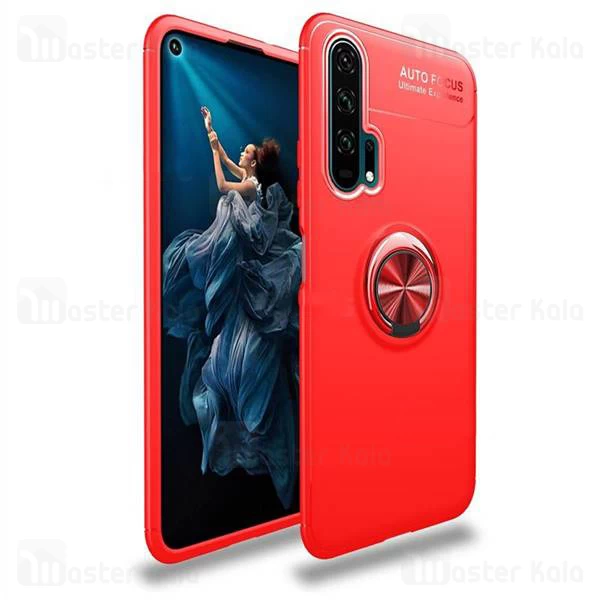 قاب ژله ای طرح چرم انگشتی Huawei Honor 20 Pro AutoFocus Magnetic Ring