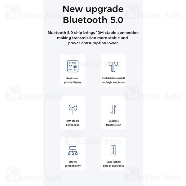 هدست بلوتوث دوتایی Joyroom T Series JR-T03S مناسب آیفون و اندروید