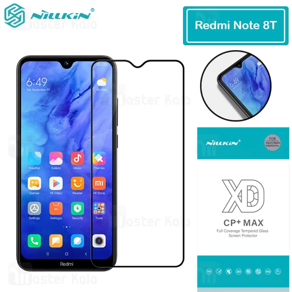 محافظ صفحه شیشه ای تمام صفحه تمام چسب نیلکین Xiaomi Redmi Note 8T XD CP+ Max