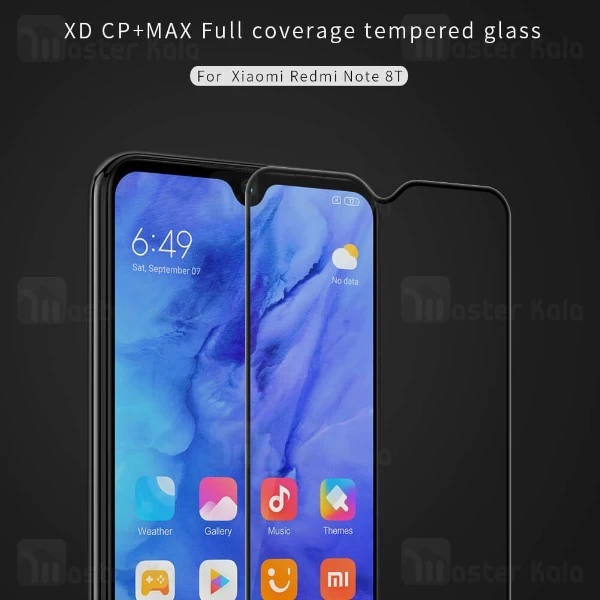 محافظ صفحه شیشه ای تمام صفحه تمام چسب نیلکین Xiaomi Redmi Note 8T XD CP+ Max