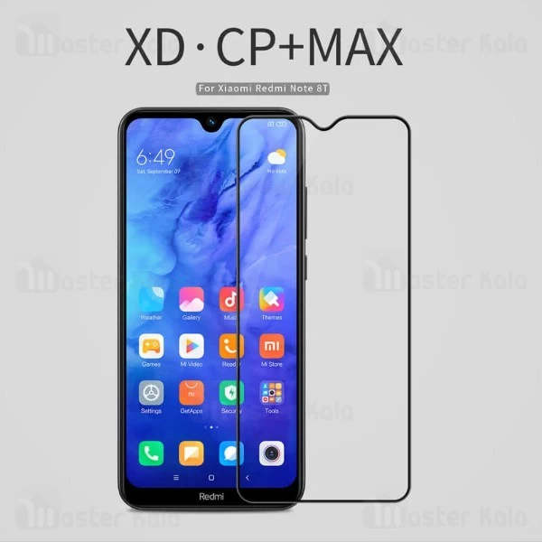 محافظ صفحه شیشه ای تمام صفحه تمام چسب نیلکین Xiaomi Redmi Note 8T XD CP+ Max