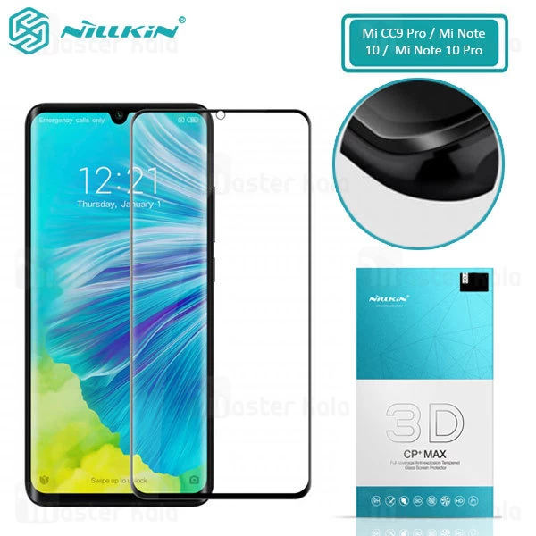 محافظ صفحه شیشه ای تمام صفحه نیلکین Xiaomi Mi CC9 Pro / Mi Note 10 / Mi Note 10 Pro 3D CP+ Max