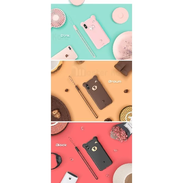 قاب فانتزی بیسوس آیفون Apple iPhone X / XS Baseus Bear Silicone WIAPIPH58-BE01