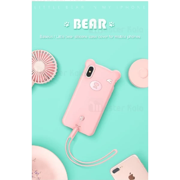 قاب فانتزی بیسوس آیفون Apple iPhone X / XS Baseus Bear Silicone WIAPIPH58-BE01