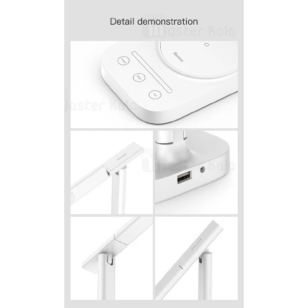 چراغ مطالعه و شارژر وایرلس بیسوس Baseus Lett Wireless Charging Folding Desk Lamp ACLT-B02