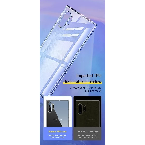 قاب ژله ای سامسونگ Samsung Galaxy Note 10 Plus Baseus Simple Clear Jelly ARSANOTE10P-02