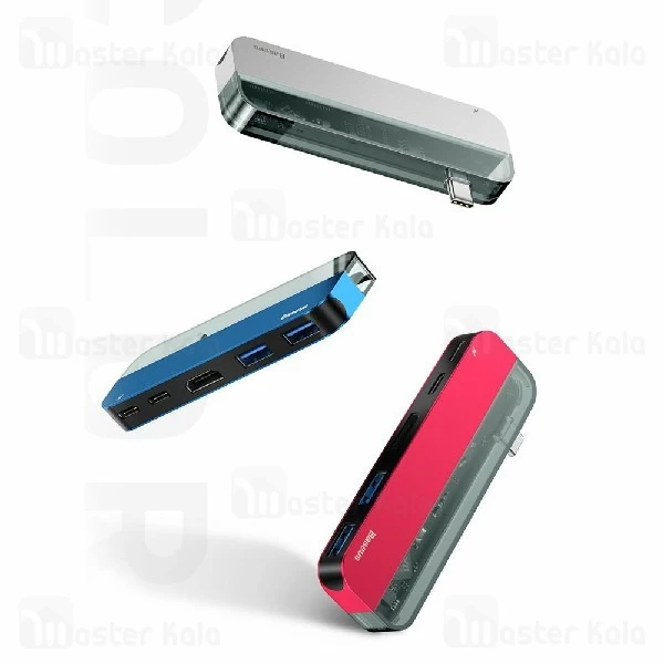 هاب شارژر و داک انتقال اطلاعات بیسوس Baseus Transparent Type-C Hub CAHUB-K0G