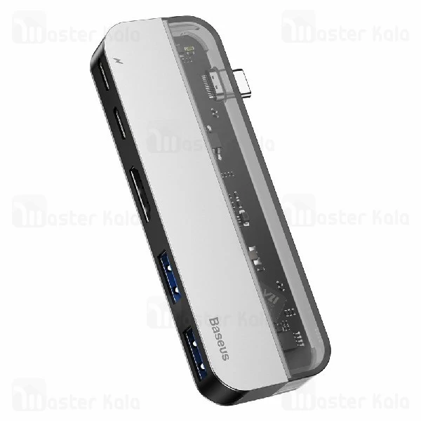 هاب شارژر و داک انتقال اطلاعات بیسوس Baseus Transparent Type-C Hub CAHUB-K0G