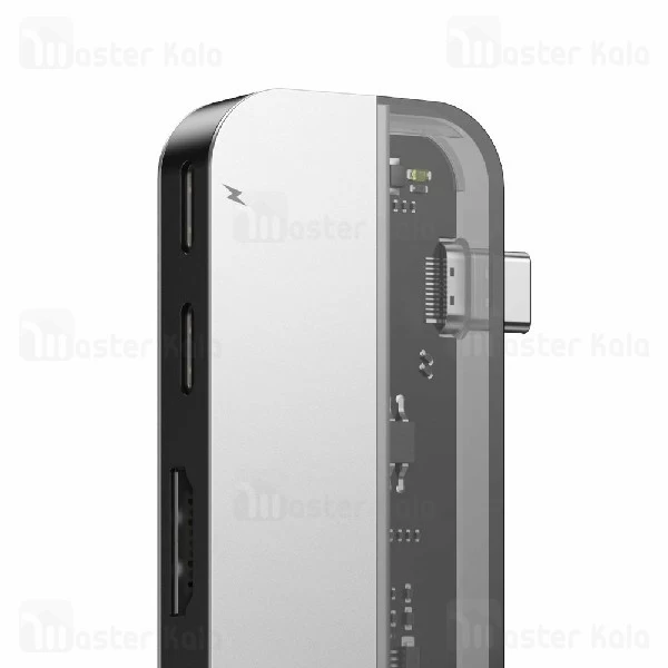 هاب شارژر و داک انتقال اطلاعات بیسوس Baseus Transparent Type-C Hub CAHUB-K0G