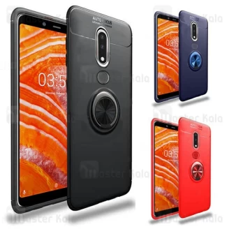 قاب ژله ای طرح چرم انگشتی Nokia 3.1 Plus AutoFocus Magnetic Ring