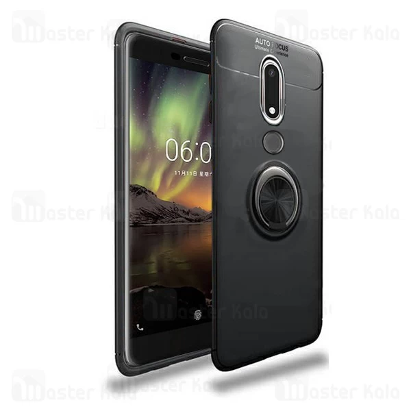 قاب ژله ای طرح چرم انگشتی Nokia 6.1 2018 AutoFocus Magnetic Ring
