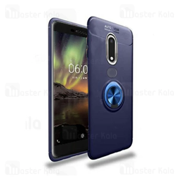 قاب ژله ای طرح چرم انگشتی Nokia 6.1 2018 AutoFocus Magnetic Ring