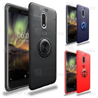 قاب ژله ای طرح چرم انگشتی Nokia 6.1 2018 AutoFocus Magnetic Ring